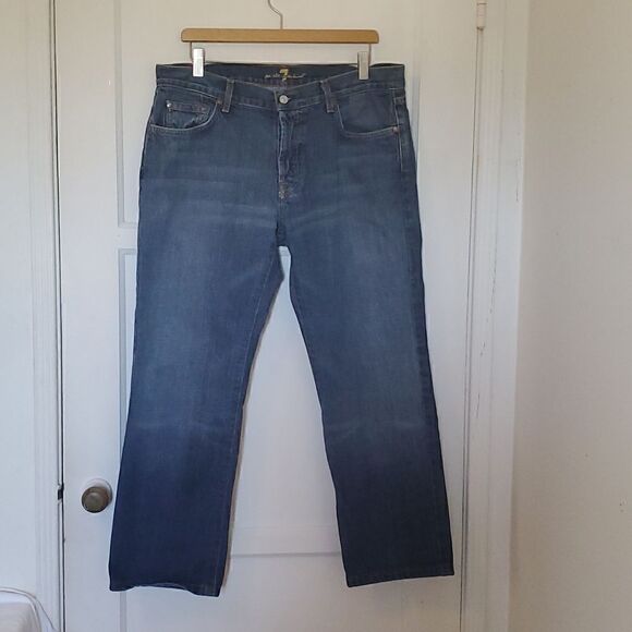 7 for All Mankind Men's Button Fly Relaxed Jeans Size 36 - Picture 1 of 8